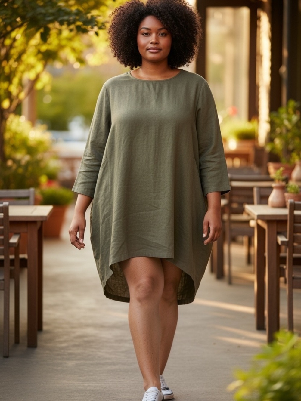 No name linen blend dress